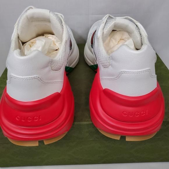 NEW GUCCI RHYTON EPILOGUE 'WHITE RED GREEN REFLECTIVE' MEN'S | GUCCI SIZE 12.5 - Picture 11 of 13